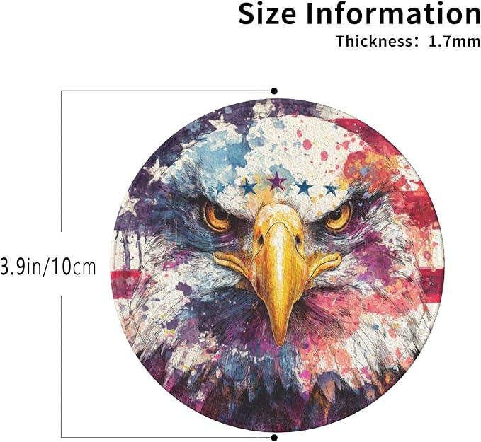 America Coasters Leather Round Drink Coasters 6 Pcs Set - Image 3