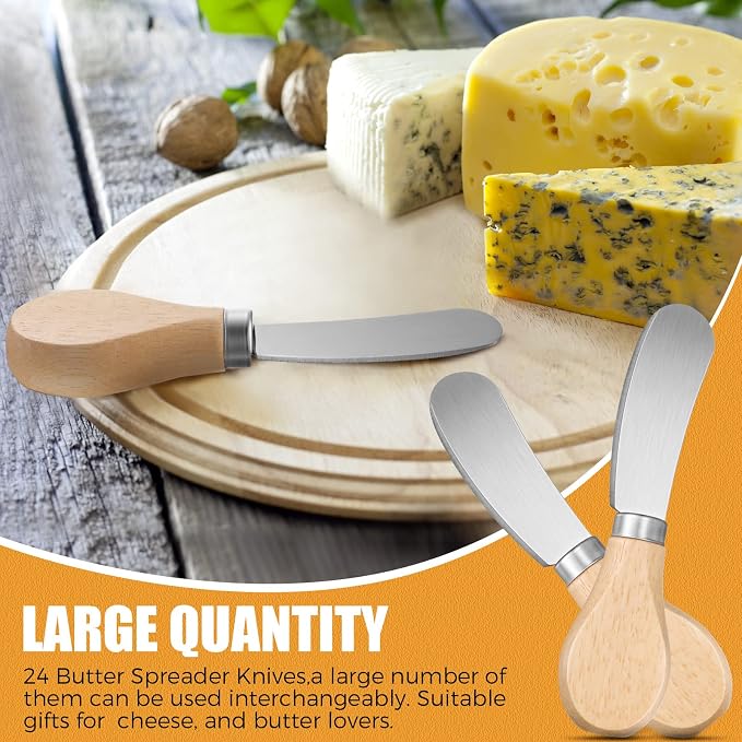 24 Pcs Little Cheese Spreader Knives 4.7 Inch Stainless Steel Butter Spreader - Image 7