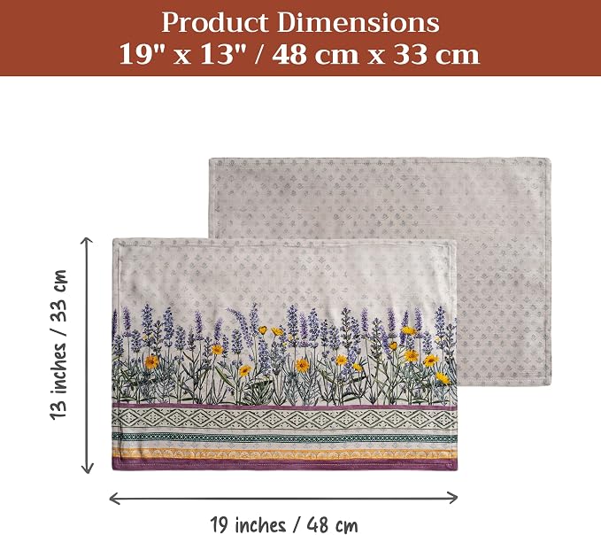 Maison d' Hermine Placemats Set of 4 Reusable 100% Cotton | Cloth Place Mats - Image 7