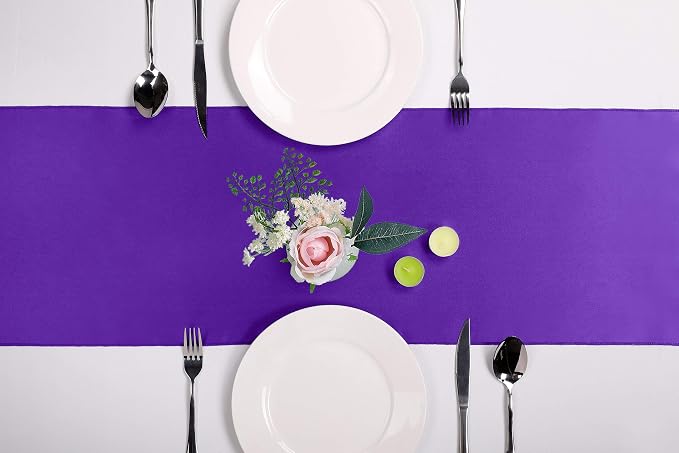 5-Pack Satin Table Runner Purple 12 x 108 inches Long, Table Runners - Image 2