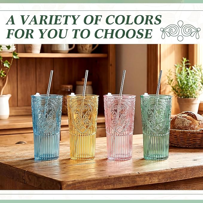 4 Set 20oz Vintage Plastic Tumbler - Image 4