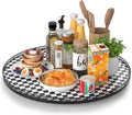 AMH 24-Inch Black and White Checkerboard Lazy Susan Decorative Tray | Smooth by AMH