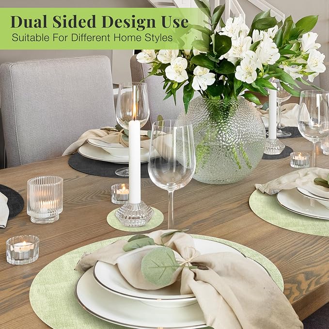 Fyvva Placemats Set of 6, Stain & Scratch Resistant, - Image 6