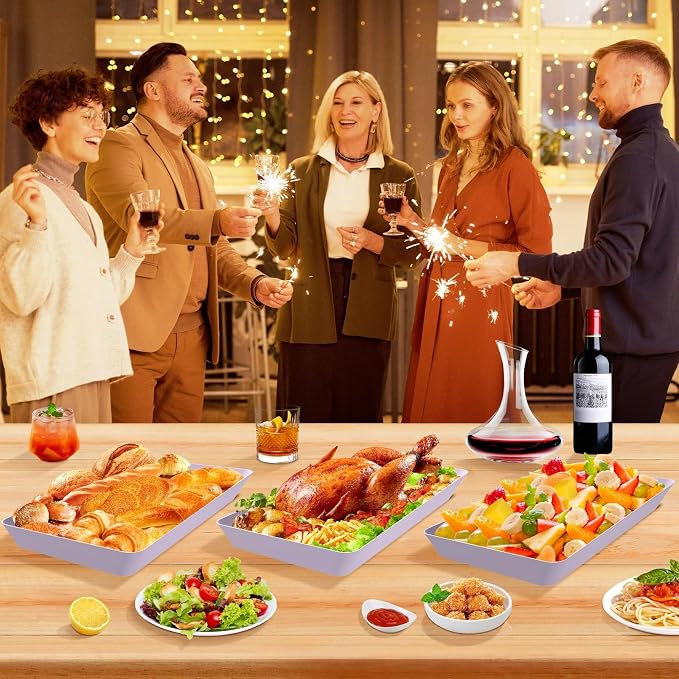 WOWBOX 4 pcs Serving Tray for Entertaining, Serving Platters for Snacks - Image 5