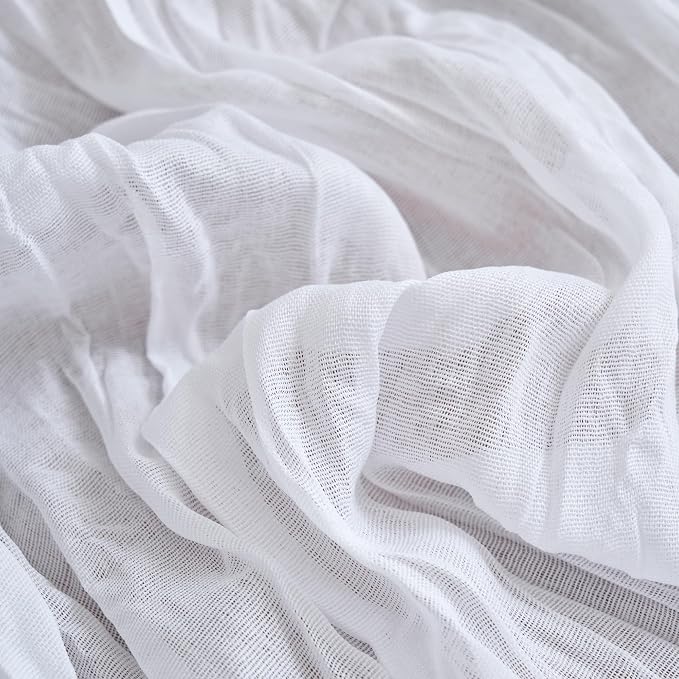 Asee'm 12pcs Ivory White Cheesecloth Table Runner Summer 10FT Gauze Rustic | - Image 5