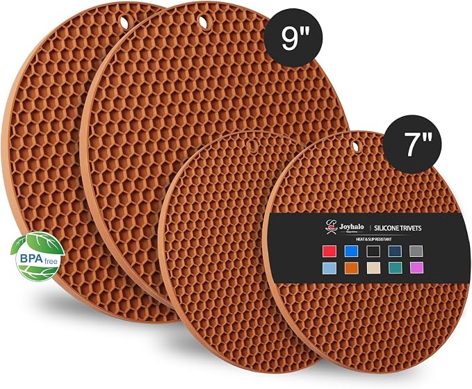 4 Pack Silicone Trivet for Hot Dishes | Heat Resistant Silicone Pot Holders for by Joyhalo