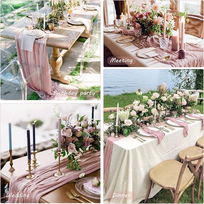 12 Pack Cheesecloth Table Runner 35x72 Inch Boho Gauze Rustic Cheese Cloth Long - Image 7