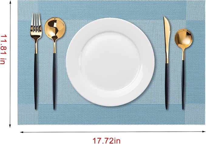 Placemats Set of 6 Washable Indoor | Outdoor Vinyl Place Mats - Image 2