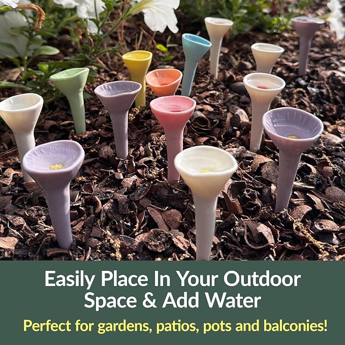 5 Pack, Bee Watering Station, Handmade Porcelain, Bee and Butterfly Feeder - Image 3