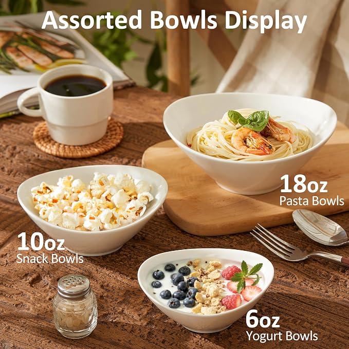Teocera 7 Inch Salad Bowls Set of 6, 18 oz Large Soup Bowls– Microwave & - Image 3