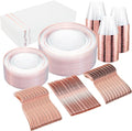 GATHER 350PCS Clear Rose Gold Plastic Plates by Gather