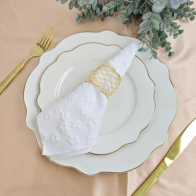 Gold Napkin Rings, Thanksgiving Christmas Napkin Rings Set of 12, Nickel-Plated - Image 4