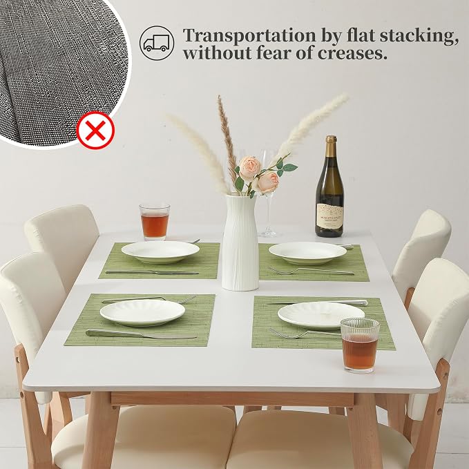 Leetaltree Pea Green Placemats Set of 6 - Image 6