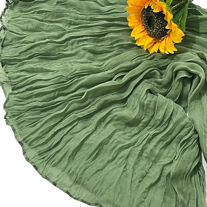 12Pack Sage Green Cheese Cloth Table Runner 20x120 inch Gauze Table Runner | - Image 8