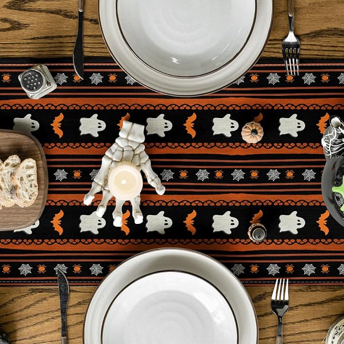 Artoid Mode 210 GSM Halloween Table Runner 13x90 Inch Home Party Decor | Ghosts - Image 3