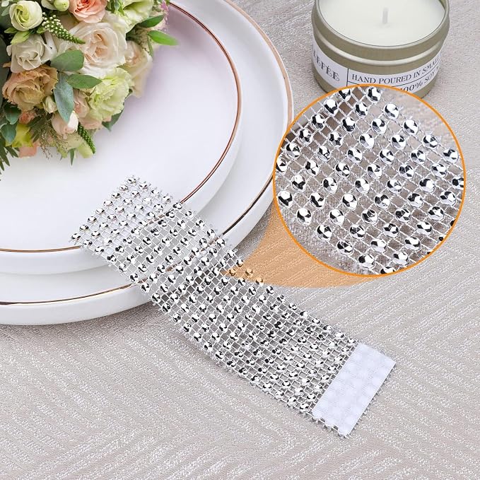 Rhinestone Napkin Rings 300pcs, Wedding Diamond Bling Crystal Napkin Rings - Image 2