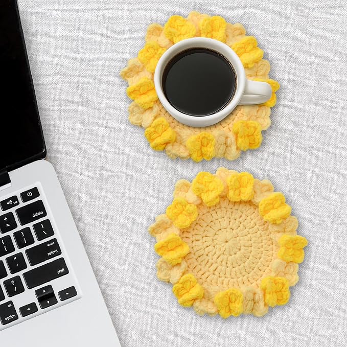 Crochet Flower Coasters, Handmade Bouquet Coasters - Image 5