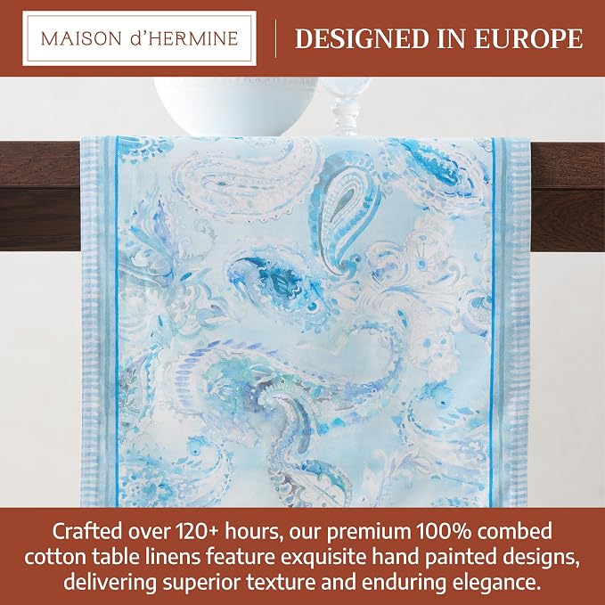 Maison d' Hermine Table Runner 100% Combed Cotton 14.5"x72" | Table Runners 72 - Image 3