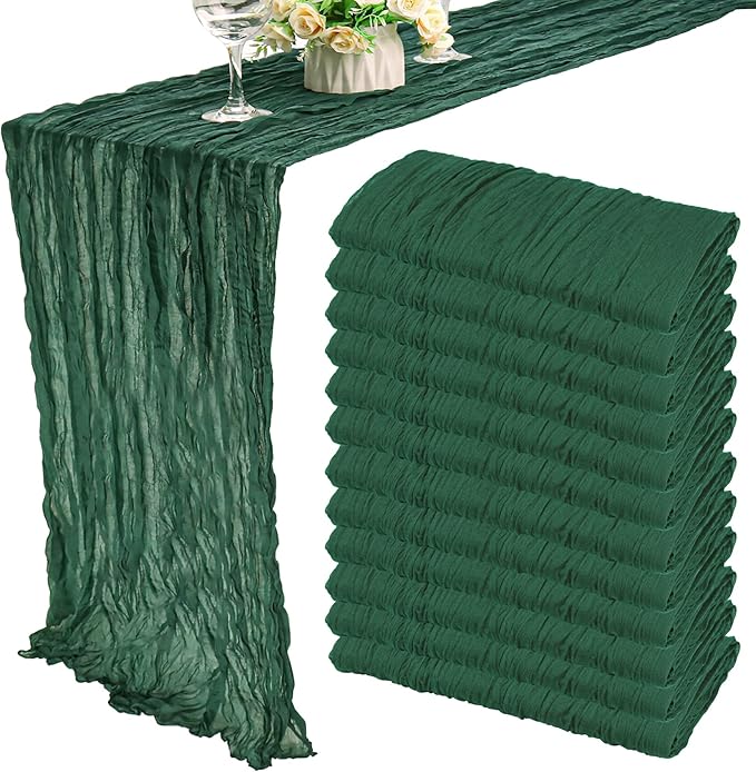 12 Pack 13Ft Cheesecloth Table Runner 35x157 Inch Boho Gauze Table Runner by Fivenl