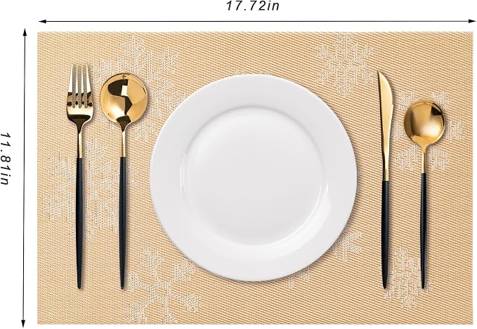 Placemats Set of 4 Washable Indoor | Outdoor Vinyl Place Mats - Image 2