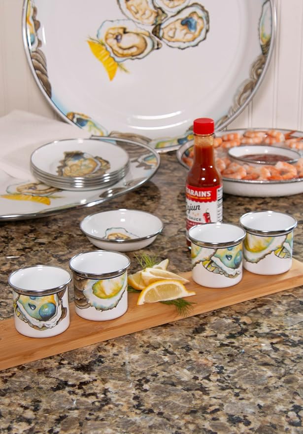Golden Rabbit Enamelware Oval Platter, 12 x 16in, Oyster | 12 x 16in - Image 3
