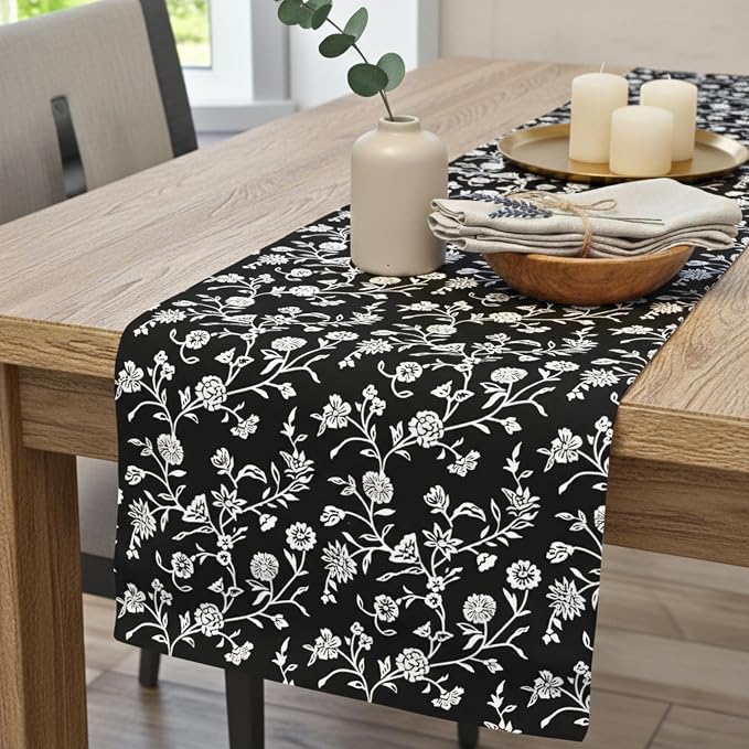 Floral Table Runner Vintage Flowers Botanical Design Rustic Grand Millennial - Image 2