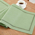 Burlap Table Runner, Avocado Green Table Runners 108 inches Long | Double Layer by Aoztio