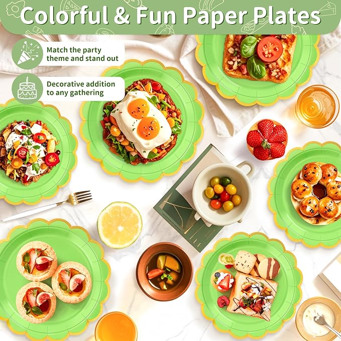 50 Pcs Lime Green Paper Plates - Image 5
