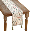 Designer Vintage Linen Extra Long Table Runner, Floral Pattern, Dining Table by Isaennehomedecoration
