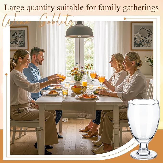 Patelai Set of 24 Water Goblet, 10.5 oz Clear Drinking Glasses Bulk Dishwasher - Image 6