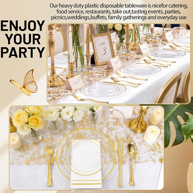 GATHER 350PCS Clear Plastic Plates - Image 9
