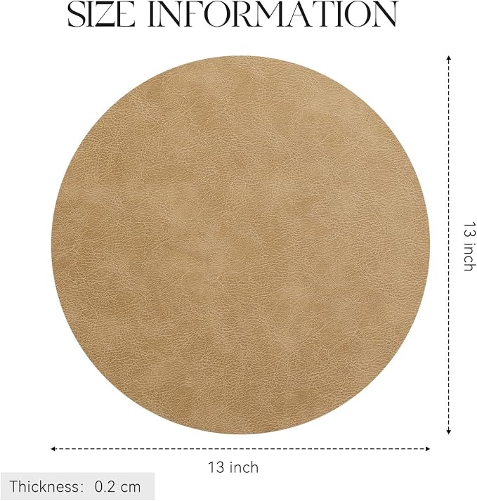 MOSAYT 13 Inch Round Vinyl Placemats Set of 6 - Image 7