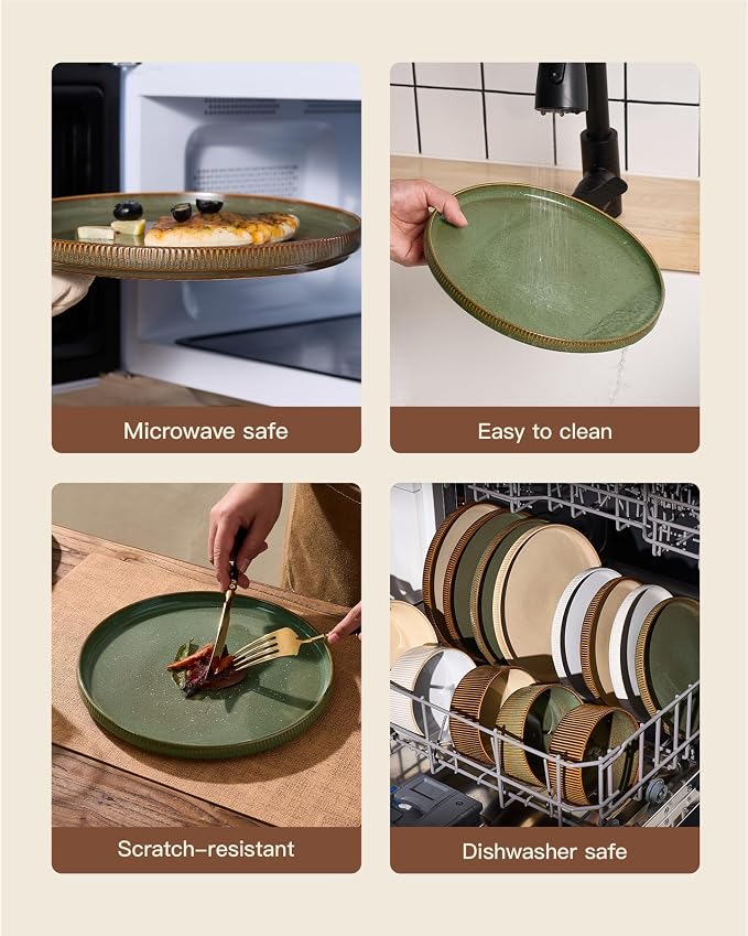 Stoneware Dinnerware Sets, Reactive Glaze Dishes Set - Image 6