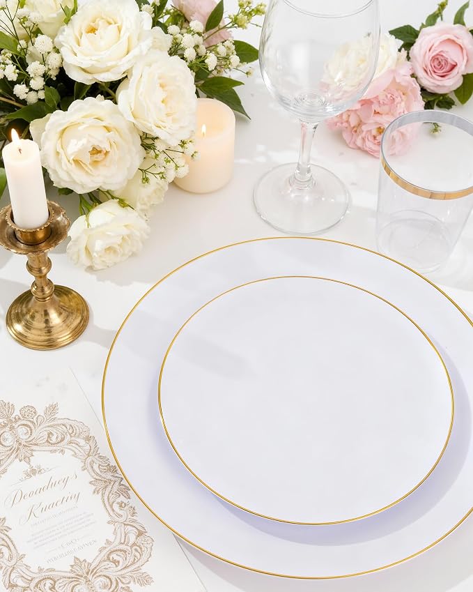 Nervure 100PCS Gold Plastic Plates - Image 7