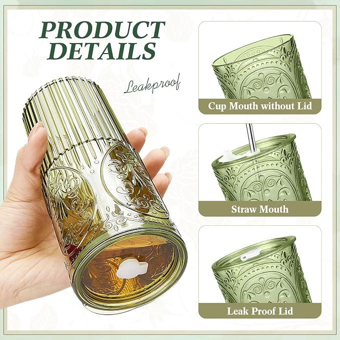 2 Set 20oz Vintage Plastic Tumbler - Image 3