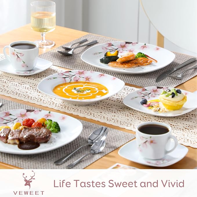 VEWEET 30 PCS Ceramic Dinnerware Sets - Image 5
