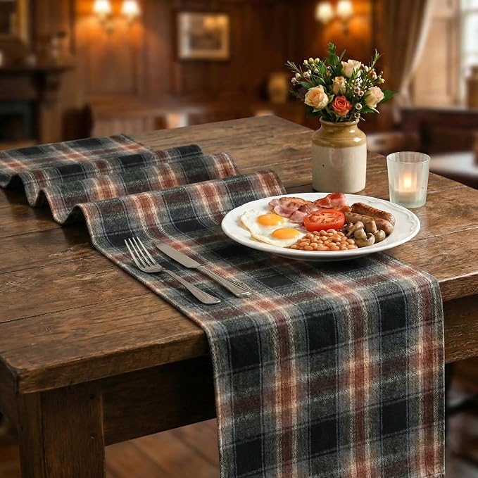 Artoid Mode Black Rust Farmhouse Plaid Retro Fall Table Runner, Autumn Rustic - Image 6