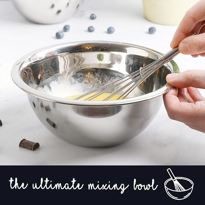 Stainless Steel Mixing Bowls Set, 5-Piece Meal Prep & Food Storage | .75 - Image 4
