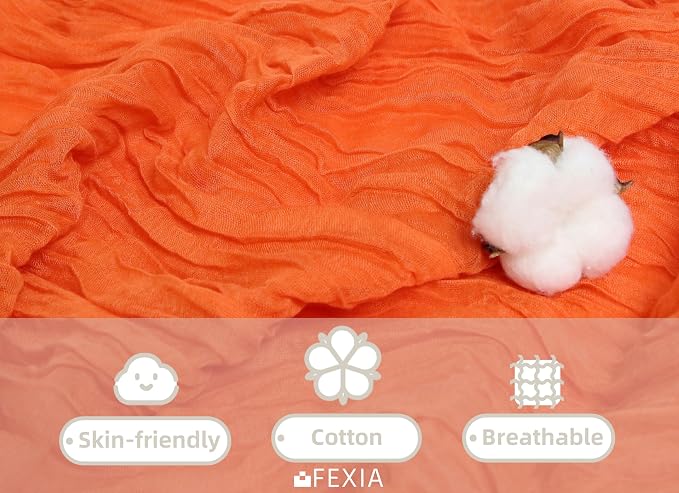 Orange Cheesecloth Table Runner Fall Wedding Bridal Shower Home Decor | 35x120 - Image 4