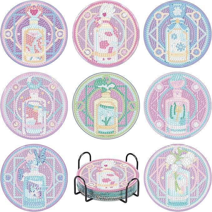 8 Pack Tarot Diamond Art Coasters Kits- Diamond Painting Coasters Kit | by VIGEGU