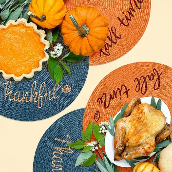 FunWheat Round Placemats Set of 6 Table Mats - Image 4