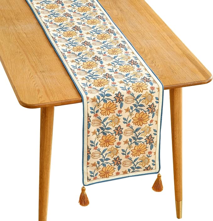 Designer French Linen Extra Long Table Runner, Dining Table, Thanksgiving by Isaennehomedecoration