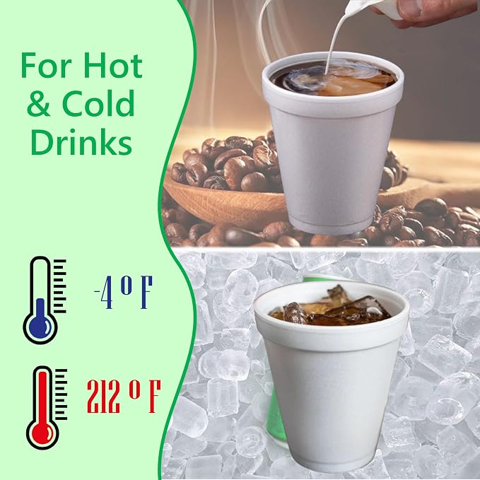 20 OZ Foam Cups With Lids for Hot & Cold Drinks, USA-Made 50-Pack. Ideal - Image 7