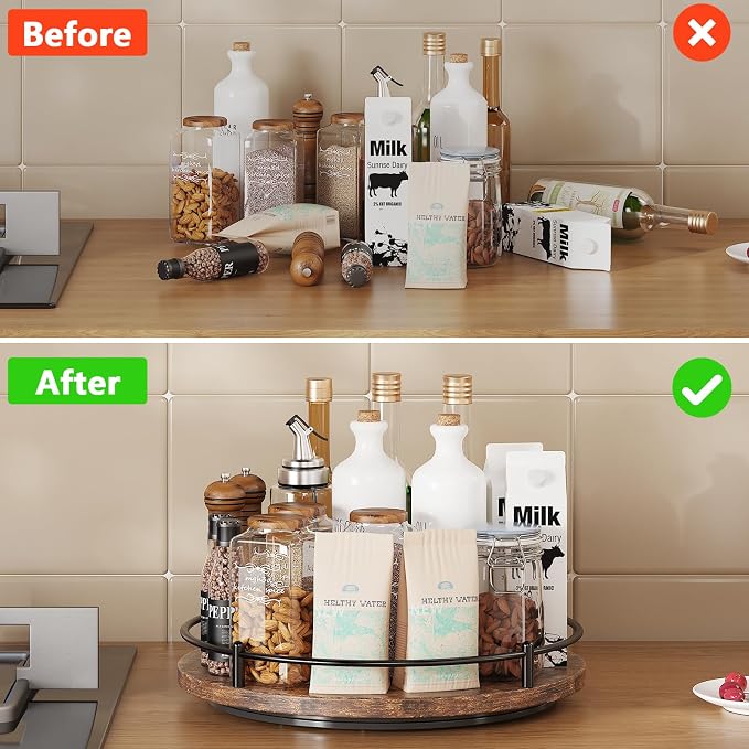 Lazy Susan Organizer：12 Inch 360 Degree Rotating Spice Rack - Image 4