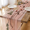 6Pcs Pink Cheesecloth Table Runner 120 Inches by KEKETOARRANGE