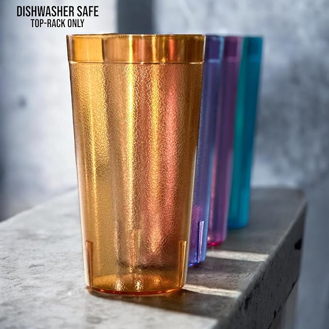 Oojami Set of 8 Plastic Tumblers, 20-Ounce Reusable Cups, BPA-Free & - Image 4