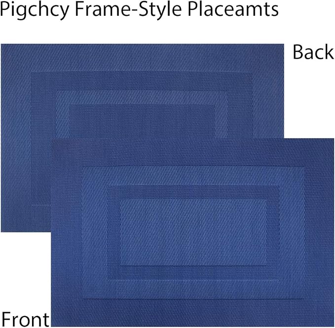 PIGCHCY Placemats, Washable Vinyl Woven Table Mats, Elegant Durable Placemats - Image 3