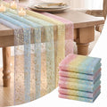 Artoid Mode 6-Pack Gold Gauze Table Runner 120 Inch 10FT, Rainbow Glitter by ArtoidMode
