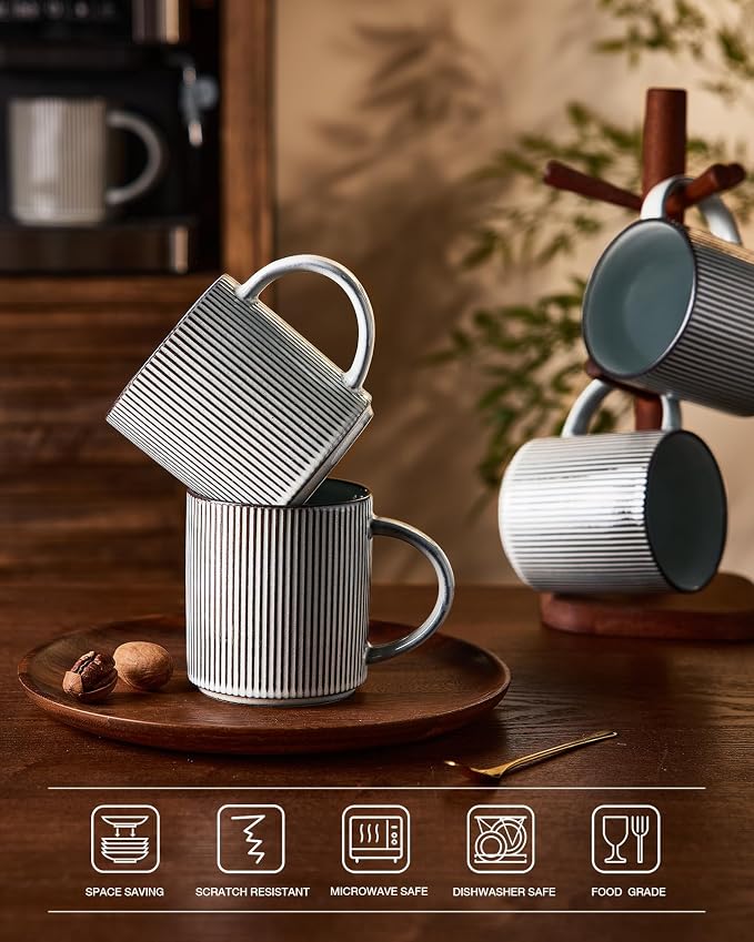 famiware Coffee Mug Set for 8, Star 16 oz Catering Mugs Cup Set - Image 7