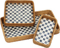 Rectangular Rattan Serving Trays, Coffee and Tea Trays, Bathroom Counter Decor by ORDELITE